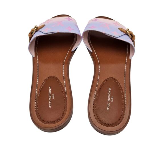 Louis Vuitton Lock It Flat Slide Sandal Pink Purple LV Ombre Size 38.5 US 8.5 - Picture 6 of 13